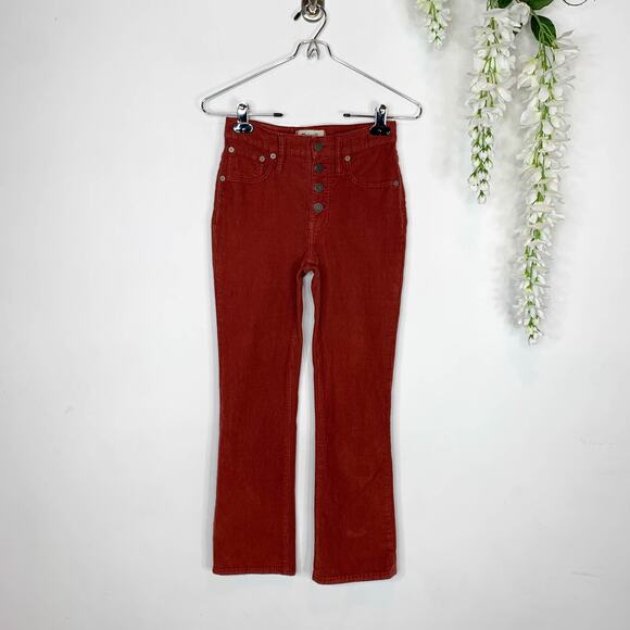 MADEWELL Cali Demi Boot burnt sienna corduroy bootcut pants button fly 3072 - Picture 12 of 12